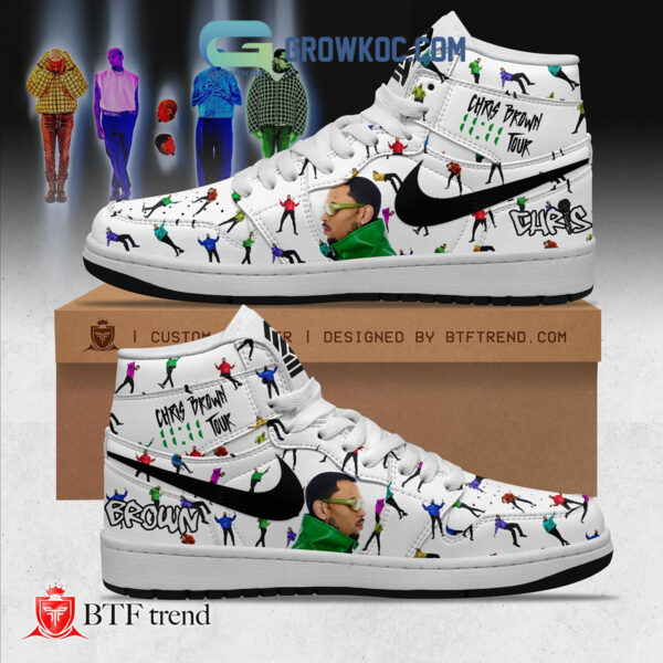 Tubopro Chris Brown AJ1 High Sneakers Shoes For Men And Women