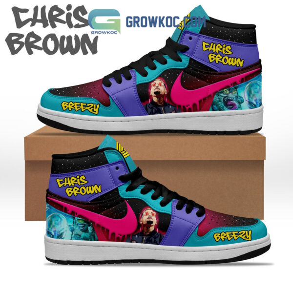 Tubopro Chris Brown AJ1 High Sneakers Shoes For Men And Women