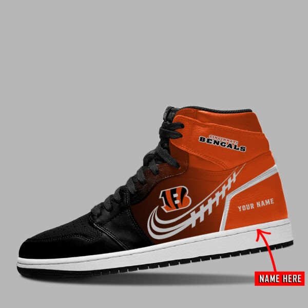 Tubopro Cincinnati Bengals NFL AJ1 High Sneakers Shoes For Men And Women - Image 2