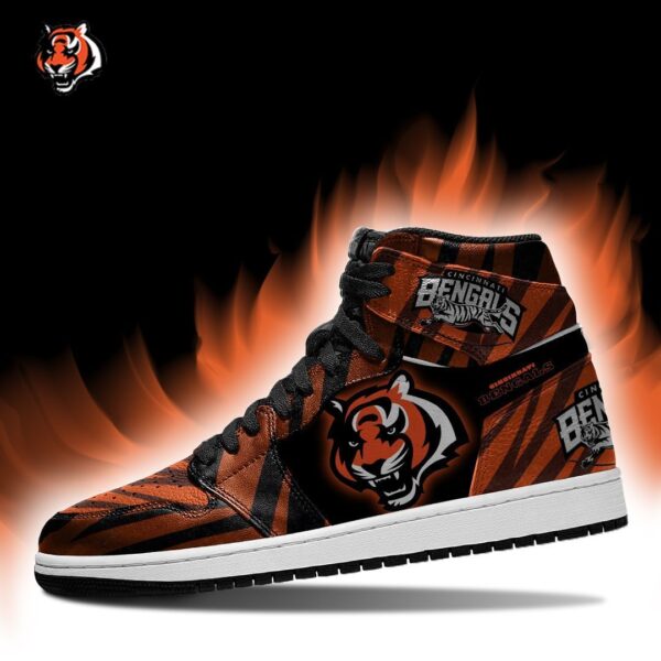 Tubopro Cincinnati Bengals NFL AJ1 High Sneakers Shoes For Men And Women - Image 2