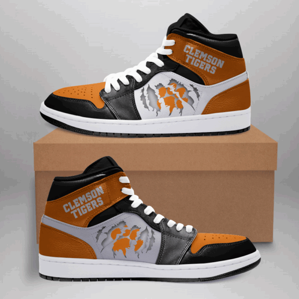 Tubopro Clemson Tigers AJ1 High Sneakers Shoes For Men And Women