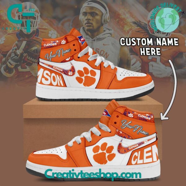 Tubopro Clemson Tigers AJ1 High Sneakers Shoes For Men And Women