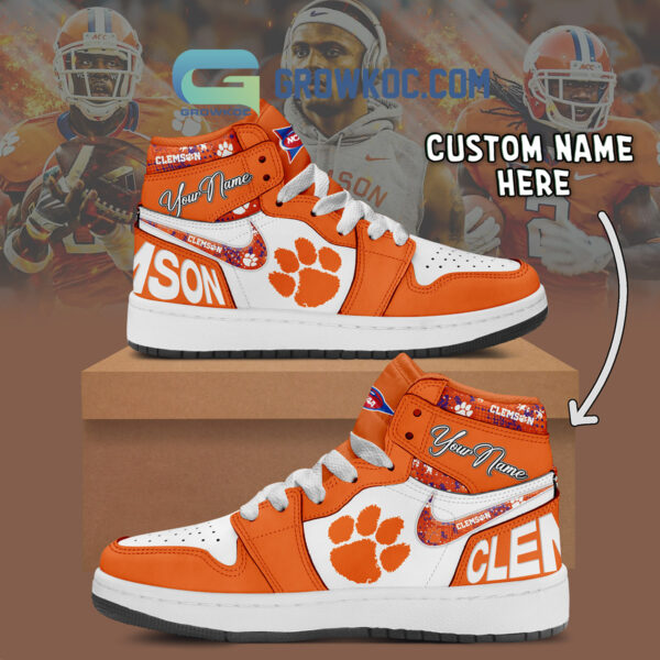 Tubopro Clemson Tigers AJ1 High Sneakers Shoes For Men And Women