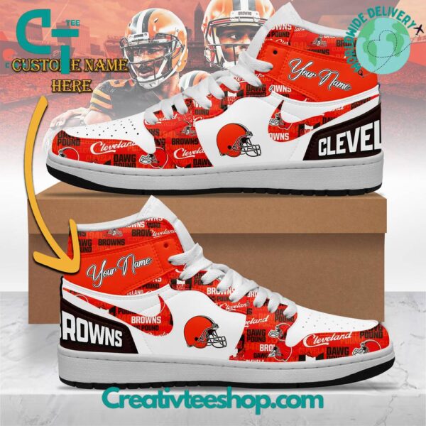 Tubopro Cleveland Browns AJ1 High Sneakers Shoes For Men And Women