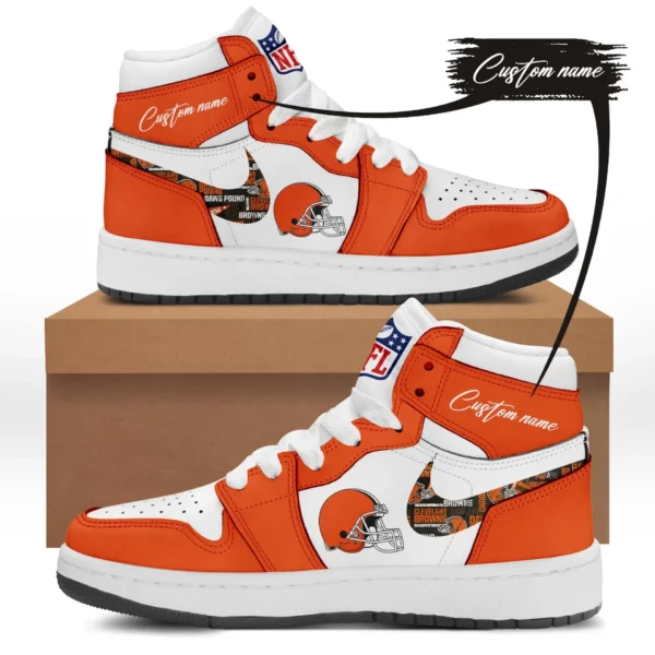Tubopro Cleveland Browns AJ1 High Sneakers Shoes For Men And Women