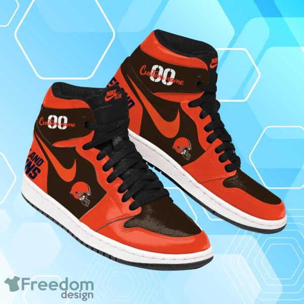 Tubopro Cleveland Browns AJ1 High Sneakers Shoes For Men And Women - Image 2
