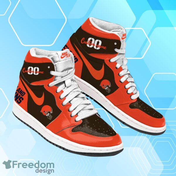 Tubopro Cleveland Browns AJ1 High Sneakers Shoes For Men And Women - Image 2