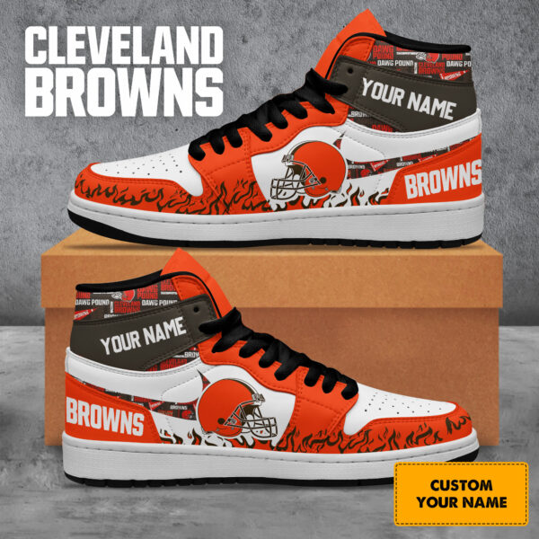 Tubopro Cleveland Browns AJ1 High Sneakers Shoes For Men And Women