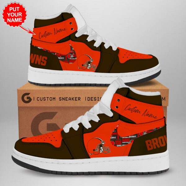 Tubopro Cleveland Browns AJ1 High Sneakers Shoes For Men And Women