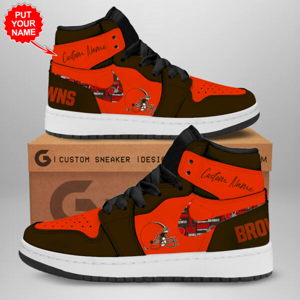Tubopro Cleveland Browns AJ1 High Sneakers Shoes For Men And Women