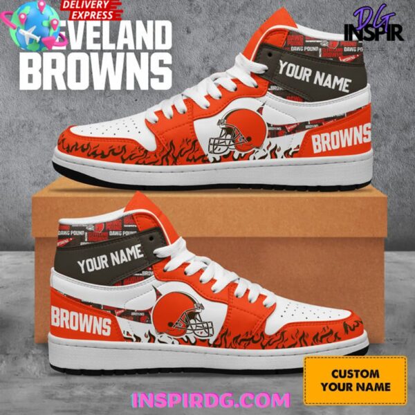 Tubopro Cleveland Browns AJ1 High Sneakers Shoes For Men And Women