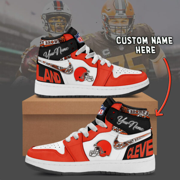 Tubopro Cleveland Browns AJ1 High Sneakers Shoes For Men And Women