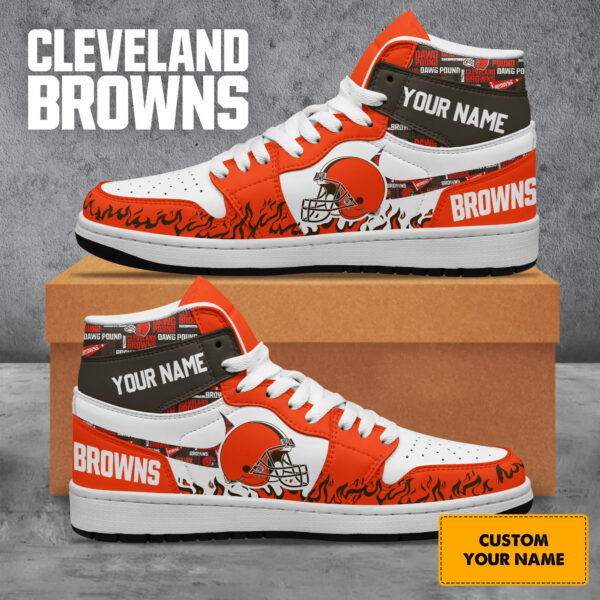 Tubopro Cleveland Browns AJ1 High Sneakers Shoes For Men And Women