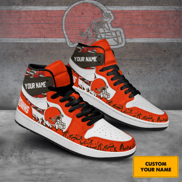 Tubopro Cleveland Browns AJ1 High Sneakers Shoes For Men And Women - Image 2
