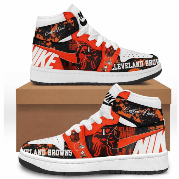 Tubopro Cleveland Browns AJ1 High Sneakers Shoes For Men And Women