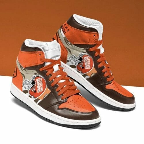 Tubopro Cleveland Browns NFL AJ1 High Sneakers Shoes For Men And Women