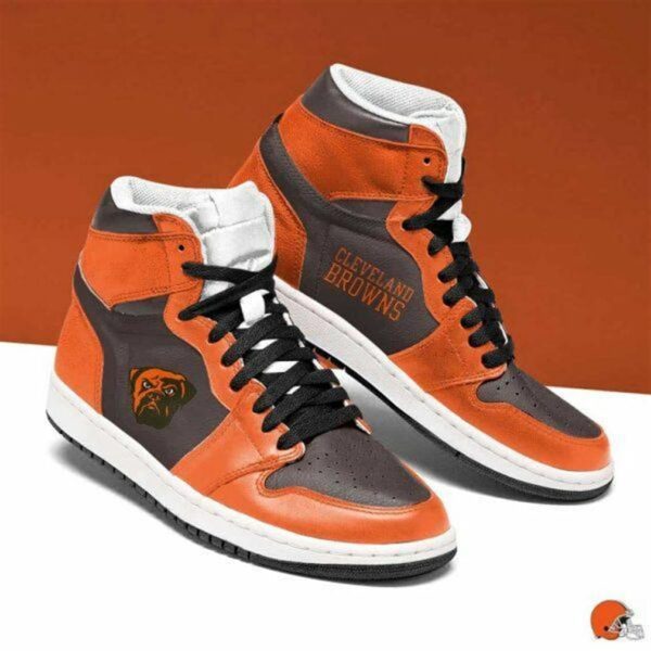 Tubopro Cleveland Browns NFL AJ1 High Sneakers Shoes For Men And Women