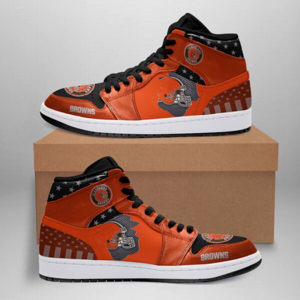Tubopro Cleveland Browns NFL AJ1 High Sneakers Shoes For Men And Women