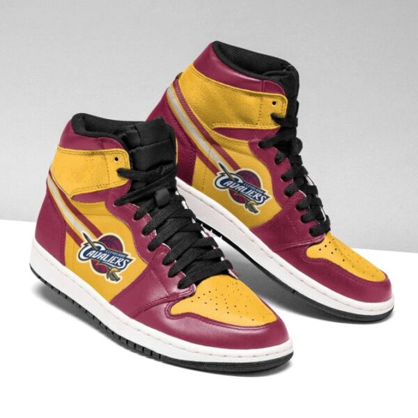 Tubopro Cleveland Cavaliers NBA AJ1 High Sneakers Shoes For Men And Women - Image 2