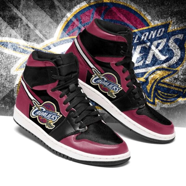 Tubopro Cleveland Cavaliers NBA AJ1 High Sneakers Shoes For Men And Women - Image 2