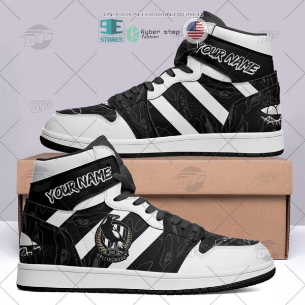 Tubopro Collingwood Magpies AFL AJ1 High Sneakers Shoes For Men And Women - Image 3
