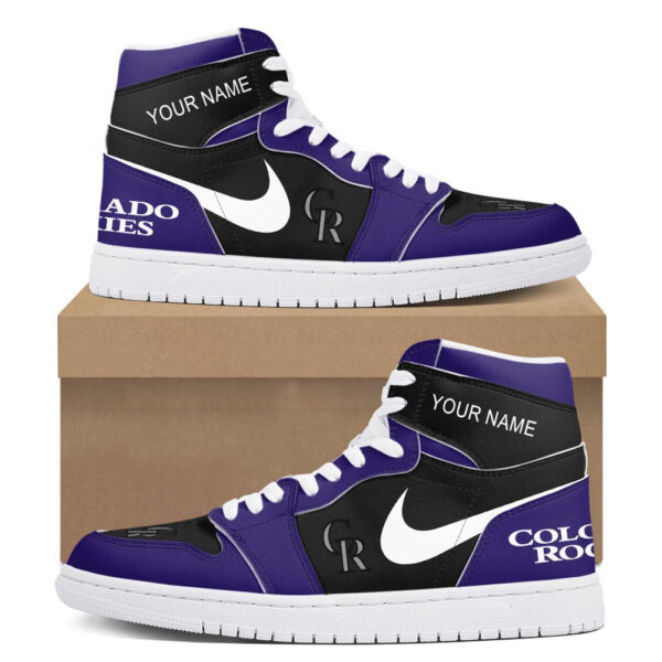 Tubopro Colorado Rockies AJ1 High Sneakers Shoes For Men And Women - Image 2