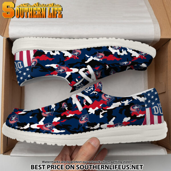 Tubopro Columbus Blue Jackets Personalized Hey Dude Shoes For Men And Women - Image 4