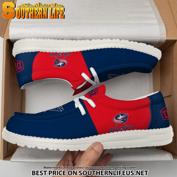 Tubopro Columbus Blue Jackets Personalized Hey Dude Shoes For Men And Women - Image 3