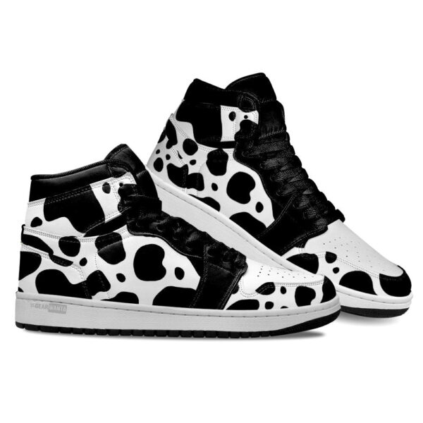 Tubopro Cow Diary Skin AJ1 High Sneakers Shoes For Men And Women - Image 4