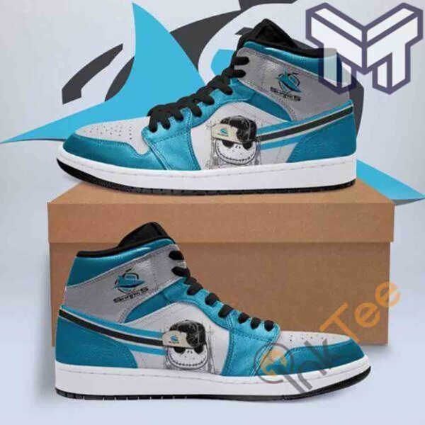 Tubopro Cronulla Sutherland Sharks AJ1 High Sneakers Shoes For Men And Women