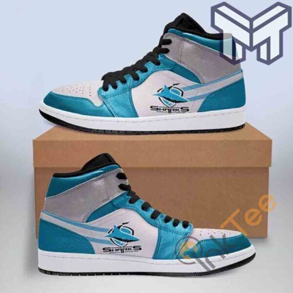 Tubopro Cronulla Sutherland Sharks AJ1 High Sneakers Shoes For Men And Women