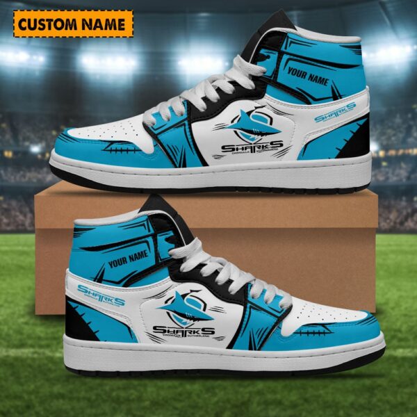 Tubopro Cronulla-Sutherland Sharks AJ1 High Sneakers Shoes For Men And Women