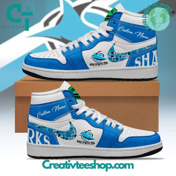 Tubopro Cronulla-Sutherland Sharks AJ1 High Sneakers Shoes For Men And Women