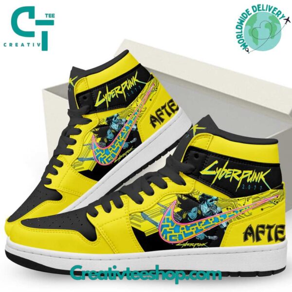 Tubopro Cyberpunk 2077 AJ1 High Sneakers Shoes For Men And Women - Image 3