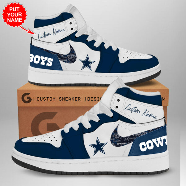 Tubopro Dallas Cowboys AJ1 High Sneakers Shoes For Men And Women