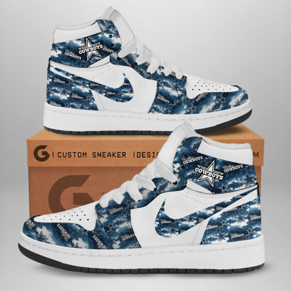 Tubopro Dallas Cowboys AJ1 High Sneakers Shoes For Men And Women