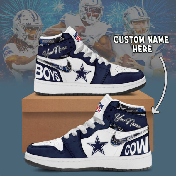 Tubopro Dallas Cowboys AJ1 High Sneakers Shoes For Men And Women