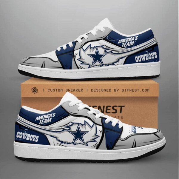 Tubopro Dallas Cowboys NFL AJ1 High Sneakers Shoes For Men And Women - Image 2