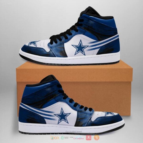 Tubopro Dallas Cowboys NFL AJ1 High Sneakers Shoes For Men And Women - Image 2