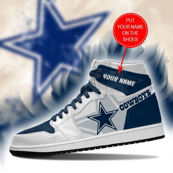 Tubopro Dallas Cowboys NFL AJ1 High Sneakers Shoes For Men And Women - Image 2