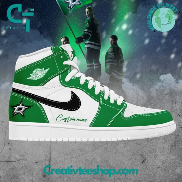 Tubopro Dallas Stars AJ1 High Sneakers Shoes For Men And Women - Image 2