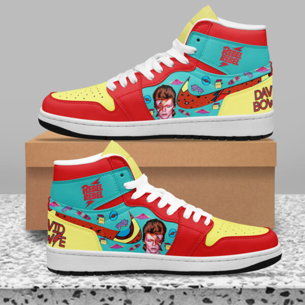 Tubopro David Bowie AJ1 High Sneakers Shoes For Men And Women - Image 2