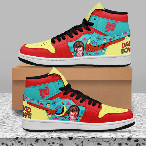 Tubopro David Bowie AJ1 High Sneakers Shoes For Men And Women - Image 2