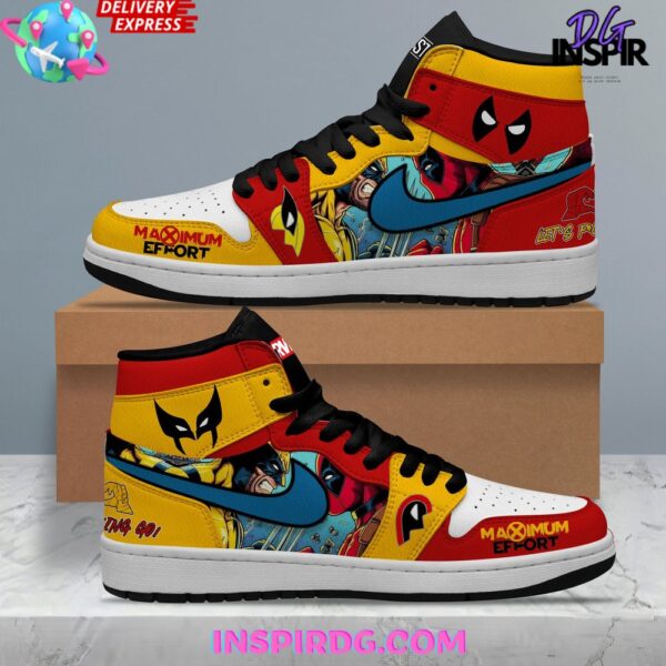 Tubopro Deadpool AJ1 High Sneakers Shoes For Men And Women - Image 2