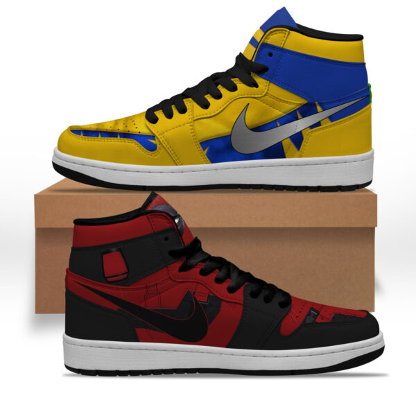 Tubopro Deadpool & Wolverine AJ1 High Sneakers Shoes For Men And Women
