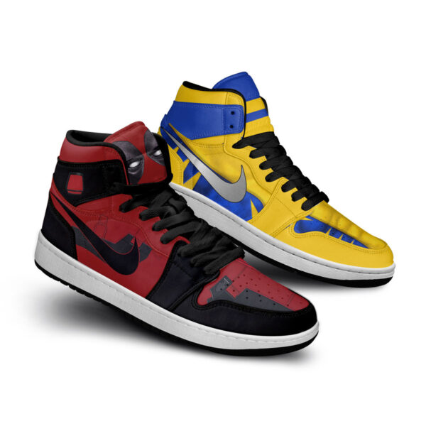Tubopro Deadpool & Wolverine AJ1 High Sneakers Shoes For Men And Women - Image 2