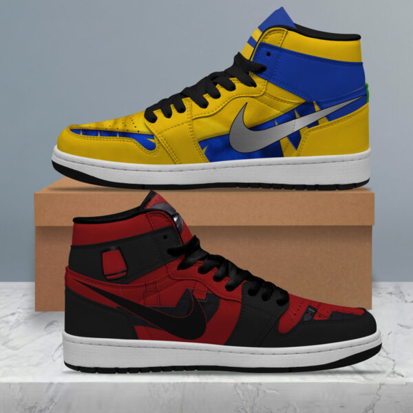 Tubopro Deadpool & Wolverine AJ1 High Sneakers Shoes For Men And Women - Image 5