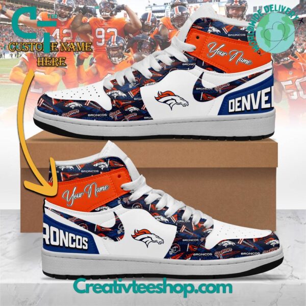 Tubopro Denver Broncos AJ1 High Sneakers Shoes For Men And Women