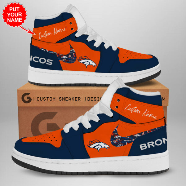 Tubopro Denver Broncos AJ1 High Sneakers Shoes For Men And Women