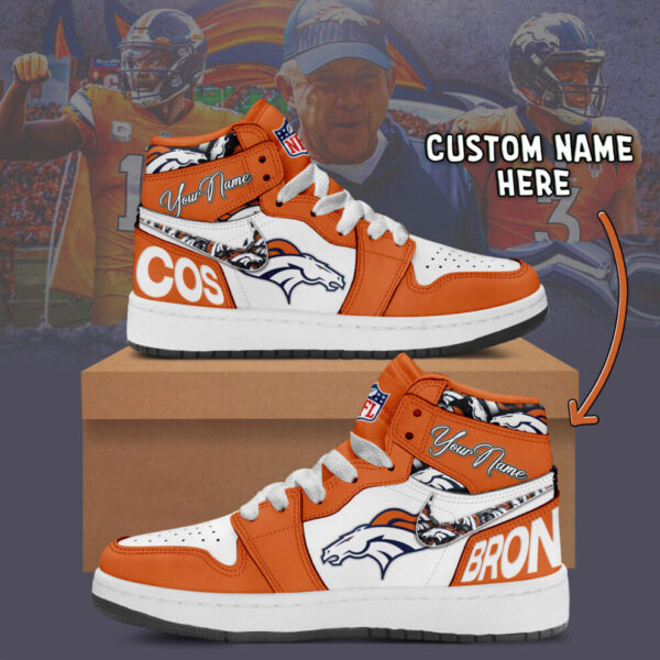 Tubopro Denver Broncos AJ1 High Sneakers Shoes For Men And Women